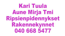 Kari Tuula Aune Mirja Tmi / Tuulan Salonki logo
